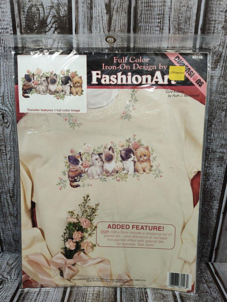 Dimensions Fashion Art Full Color Iron-On Transfer Cute Kittens Cat - 80148 NEW